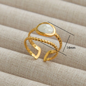 Bagues Tendance En Acier Inoxydable Doré, Forme Simple Et Irrégulière, Inspirées Des Coquillages De Lune, Collection Romantique. h5