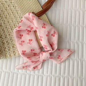 Écharpes D'Été En Polyester À Pois Cerises, Nœud Papillon Et Fleurs De La Collection Romantique h5 