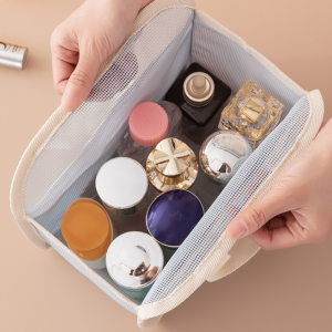 Trousse À Maquillage Quotidienne Simple Series En Pvc Tissé Ajouré, Couleur Unie h5 Image3