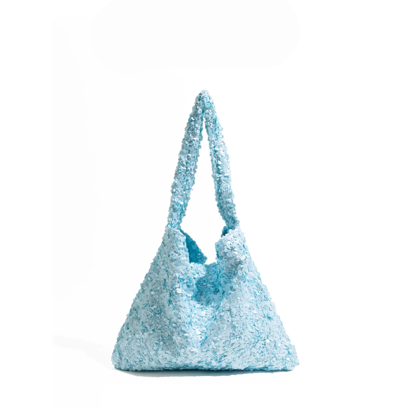 Sac Carré Pour Femme En Polyester Uni À Sequins, Style Décontracté 