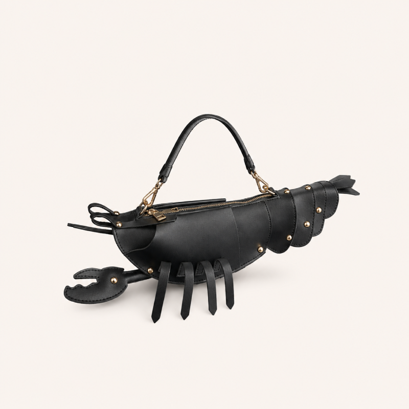 Sac À Main Femme Style Streetwear, Patchwork De Homards, Couleur Unie, Style Océanique, En Pu, Style Est-Ouest h5Image2