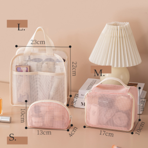 Trousse À Maquillage Quotidienne Simple Series En Pvc Tissé Ajouré, Couleur Unie h5 Image4