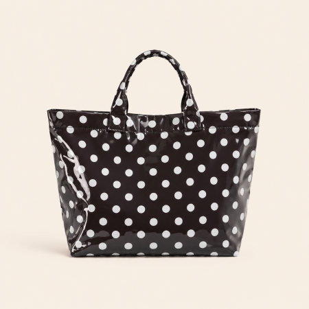 Sac cabas femme en PVC imprimé à pois multicolores, style décontracté 2