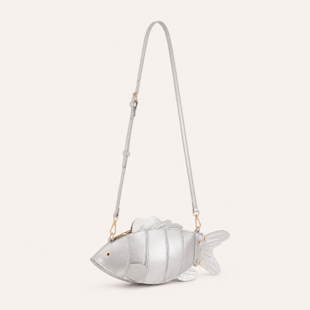 Sac à main femme style streetwear, patchwork de poissons, couleur unie, style océanique, rivets en PU, style patchwork de poissons