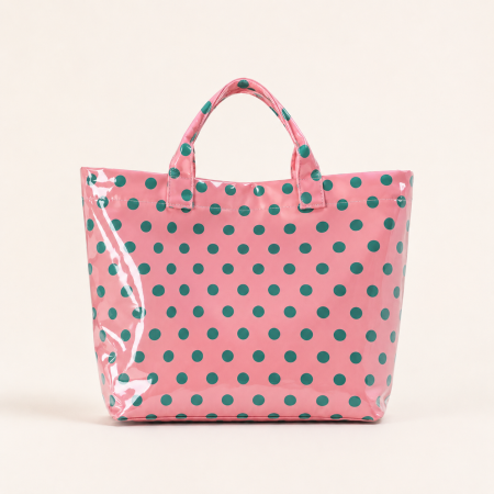 Sac cabas femme en PVC imprimé à pois multicolores, style décontracté
