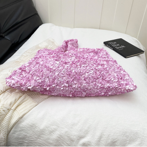 Sac Carré Pour Femme En Polyester Uni À Sequins, Style Décontracté h5 Image7