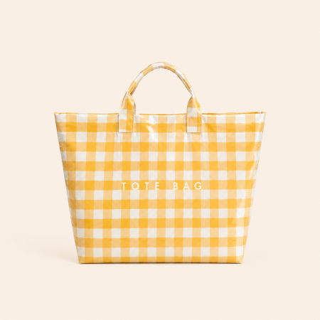 Sac fourre-tout femme en PVC style décontracté / transparent imprimé lettres, uni à carreaux.