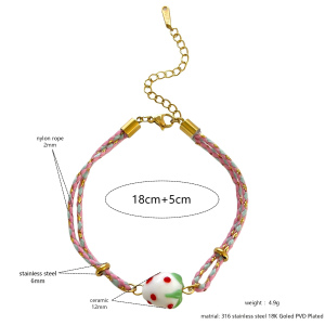 Bracelets Tressés Pour Femmes, Motif Fraise, Couleur Or h5 