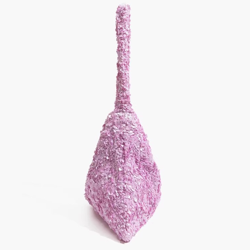 Sac Carré Pour Femme En Polyester Uni À Sequins, Style Décontracté Image3