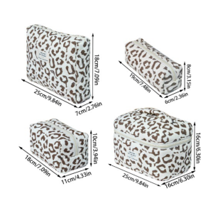 Trousses À Maquillage En Coton Imprimé Léopard Rétro De La Série Simple, Couleurs Assorties h5 Image5