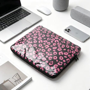 Sacoche D'Ordinateur Portable Décontractée En Pvc À Nœud Papillon Imprimé Léopard Cerise Avec Détail Nœud Papillon h5 Image2
