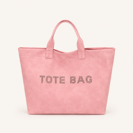 Sac cabas femme en PU uni, style décontracté, avec lettres et détails métalliques