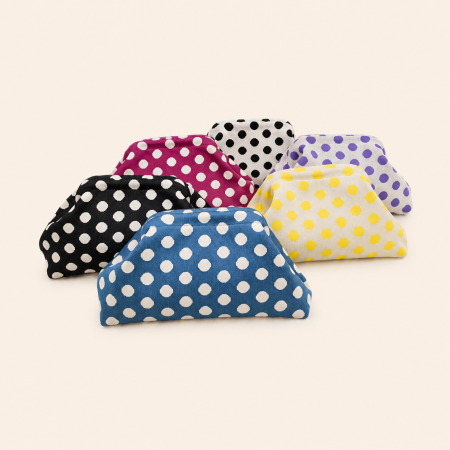 Pochettes élastiques tissées en polyester tricoté à pois multicolores style décontracté