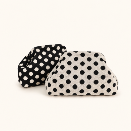 Pochettes élastiques tissées en polyester tricoté à pois multicolores style décontracté 2