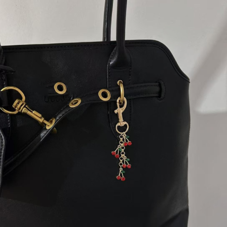 Breloques de sac en alliage et strass, série Simple Sweet Cherry 2