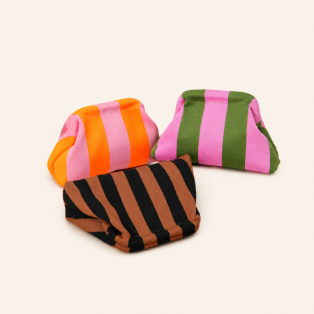 Pochettes élastiques tissées en polyester tricoté, style décontracté, rayures tissées, couleurs mélangées