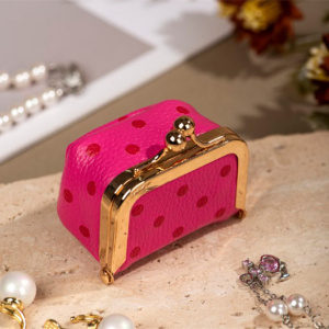 Boîtes À Bijoux En Pu À Pois Unis, Style Rétro, De La Série Simple h5