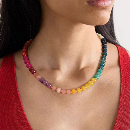 Colliers de perles colorées en pierres naturelles pour femmes 2