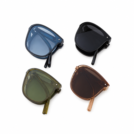 Lunettes de soleil pliables Simple Series Daily, couleur unie, imprimé léopard dégradé, couleur unie.