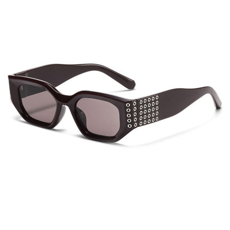 Lunettes de soleil rondes rétro Simple Series couleur unie