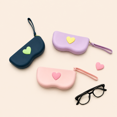 Pochette de rangement pour lunettes de soleil en gel de silice Simple Series Sweet Heart, couleurs assorties 2