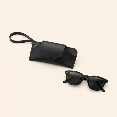 Étui à lunettes de soleil Simple Series Daily couleur unie en PU 2