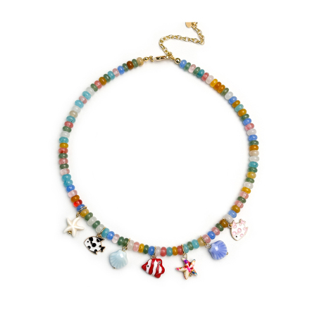 Colliers de perles pour femmes, collection romantique, motif floral en forme de cœur, style océanique, pierres naturelles 2