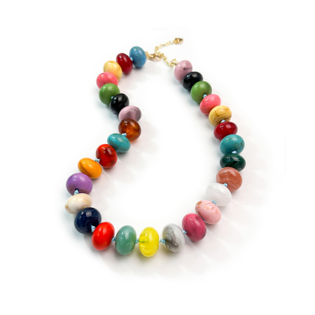 Colliers de perles en résine à dégradé de couleurs pour femmes 2