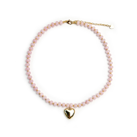 Colliers de perles pour femmes, collection Simple, en forme de cœur, avec pierres naturelles 2