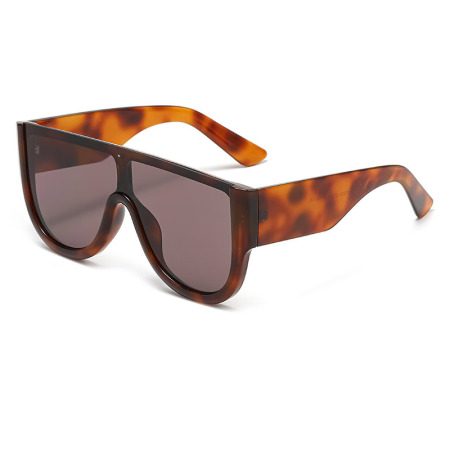 Lunettes de soleil rétro Simple Series à imprimé léopard dégradé uni