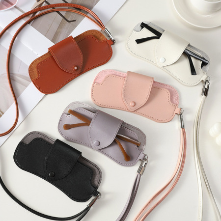 Étui à lunettes de soleil Simple Series Daily couleur unie en PU