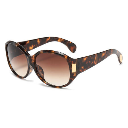 Lunettes de soleil rétro Simple Series à imprimé léopard dégradé uni