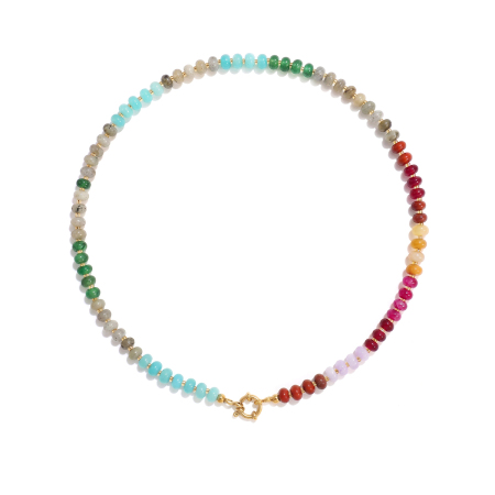 Colliers de perles simples et colorés en pierres naturelles pour femmes