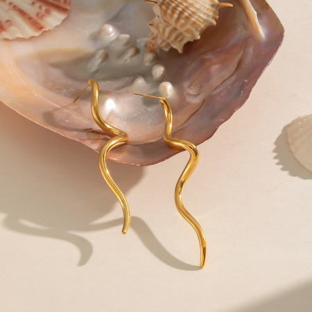 Boucles d'oreilles puces pour femmes en acier inoxydable étanche couleur or