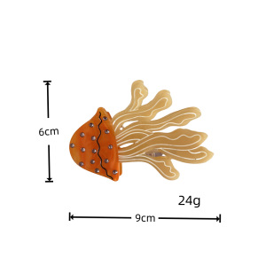 Série Simple Animaux Naturels Dessin Animé Style Océanique Coquillage Étoile De Mer Couleur Dégradée Cheveux En Acétate Griffes h5 Image5