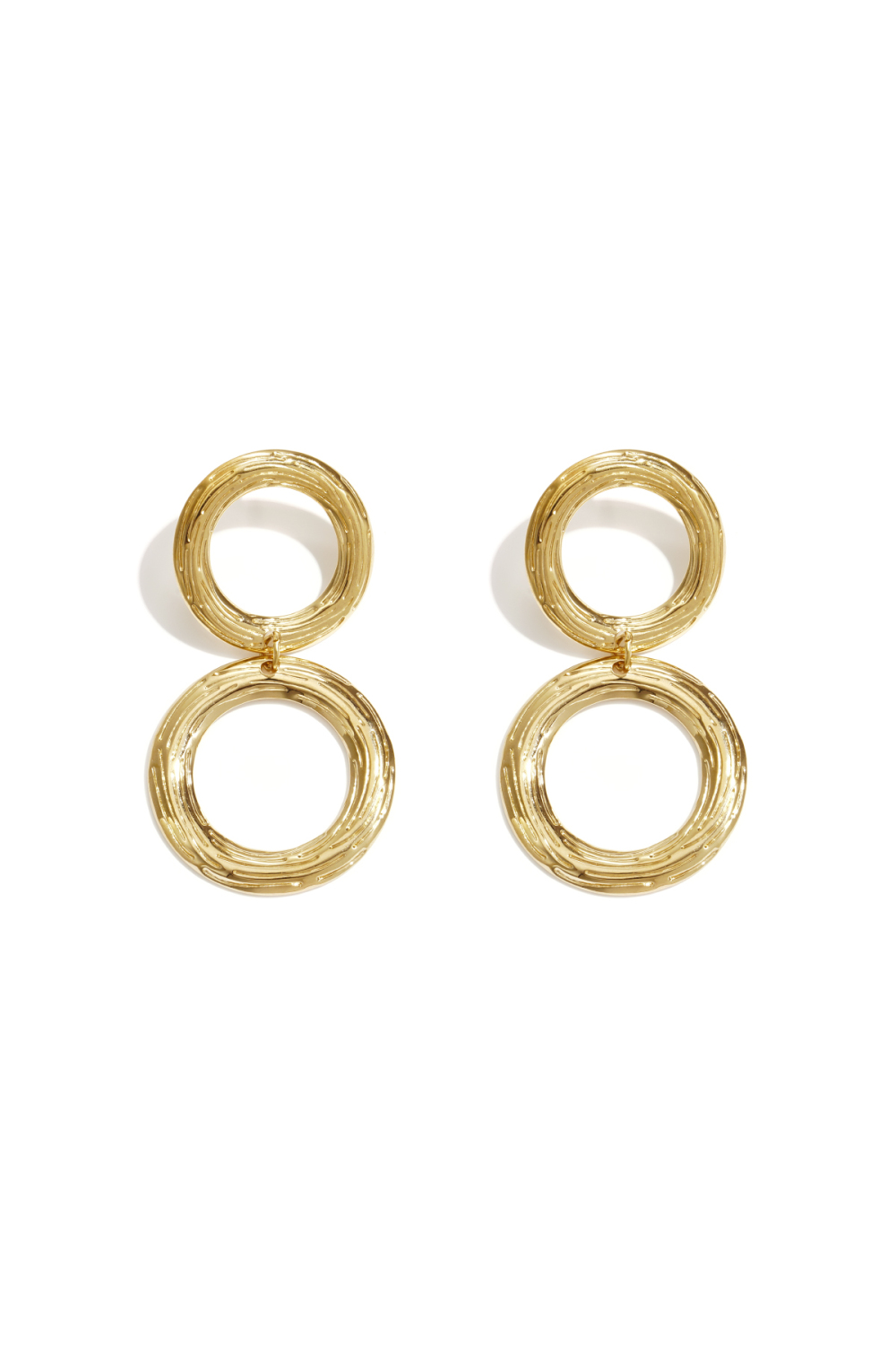 Boucles D'Oreilles Pendantes En Acier Inoxydable, Style Rond, Collection Décontractée Et Simple Pour Femmes 