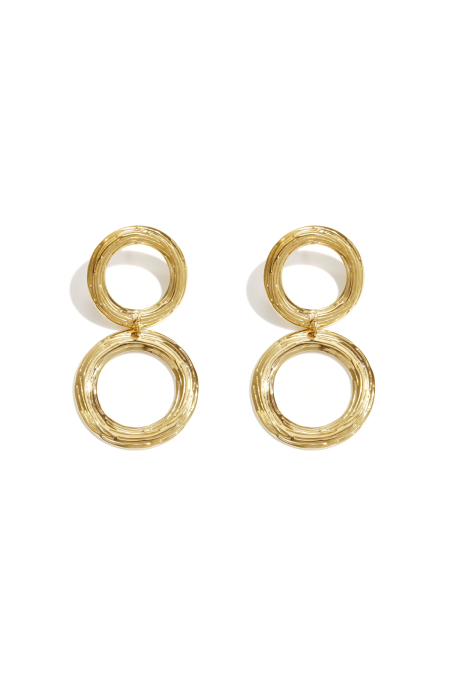 Boucles d'oreilles pendantes en acier inoxydable, style rond, collection décontractée et simple pour femmes