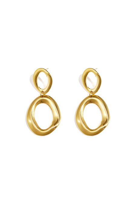 Boucles d'oreilles imposantes avec anneaux organiques