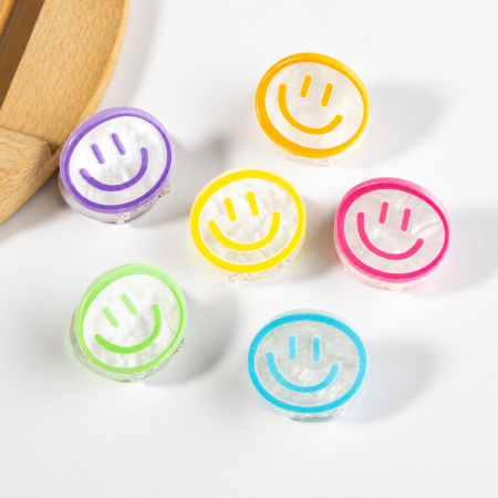 Pinces à cheveux en acétate Simple Series Daily Smiling Face 2