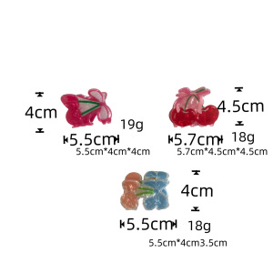 Griffes À Cheveux En Acétate De Cerise, Couleur Douce Mélangée, Série Simple h5 Image5
