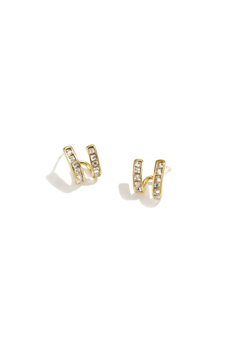Boucles d'oreilles à double effet et zirconias