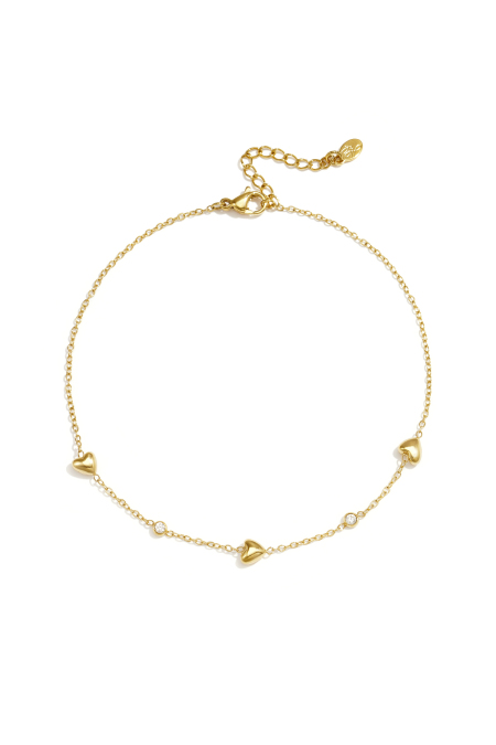 Bracelet de cheville en acier inoxydable en forme de cœur, collection Simple Daily Simple, bijoux pour femmes