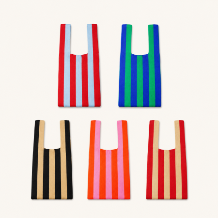 Sac carré femme en polyester tissé à rayures multicolores style décontracté