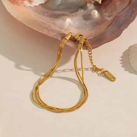 Bracelets classiques en acier inoxydable étanches, couleur or, pour femmes