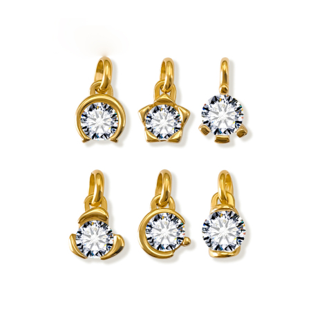 Pendentifs pour femmes en acier inoxydable, forme géométrique ronde, étanches, couleur or, avec zircon, collection Simple Series DIY