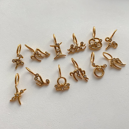 Pendentifs pour femmes Classic Series Diy Constellation en acier inoxydable étanche couleur or 2