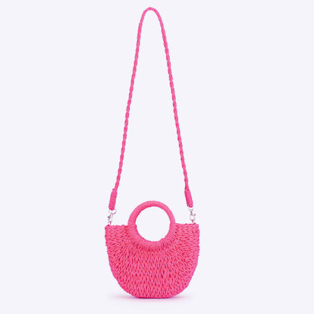 Sac carré femme en raphia tissé uni style vacances 2