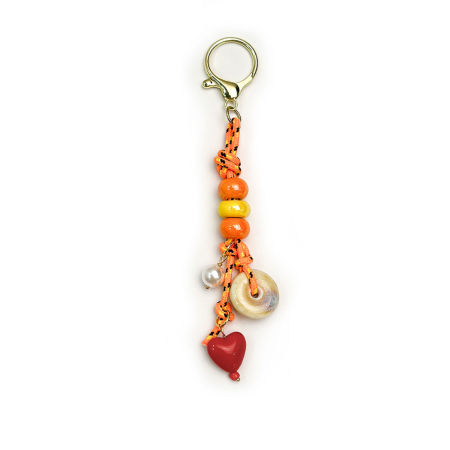 Série simple, perles décontractées en forme de cœur, étoiles de couleurs assorties, breloques pour sac en corde tressée 2