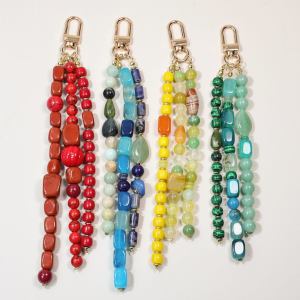 Breloques Pour Sac En Agate Naturelle, Perles De Forme Irrégulière, Couleur Unie, Collection Simple Series h5 Image2