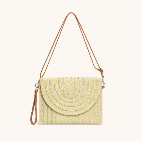 Sac carré pour femme en raphia tissé multicolore de style décontracté 2